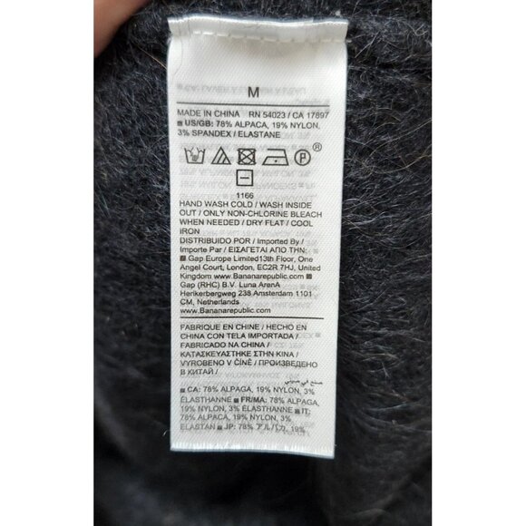 Banana Republic Alpaca Blend Cowl Neck Sweater Dress Black Women’s M Soft Cozy - Picture 12 of 15